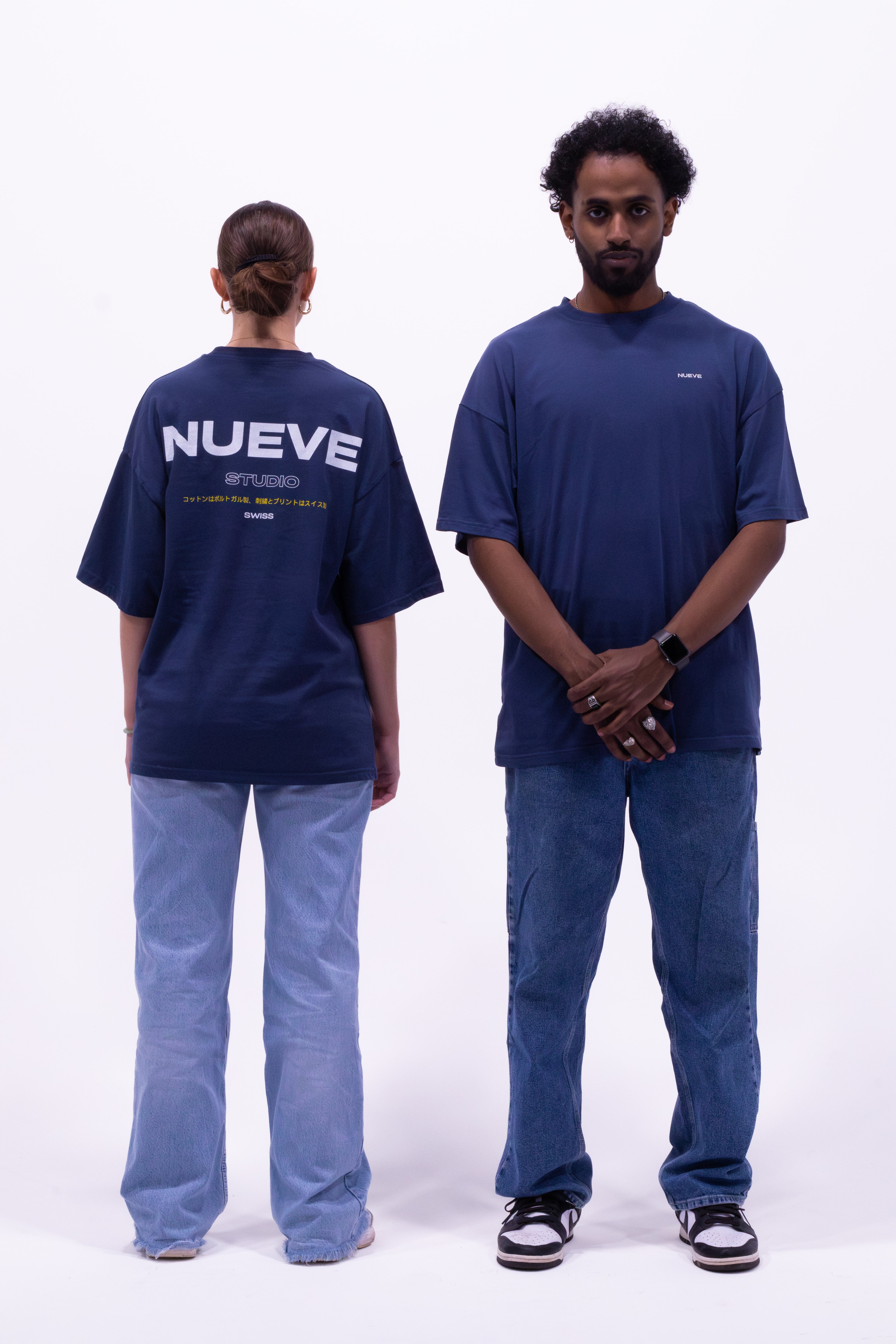 W/24 T-shirt imprimé oversized bleu NUEVE STUDIO