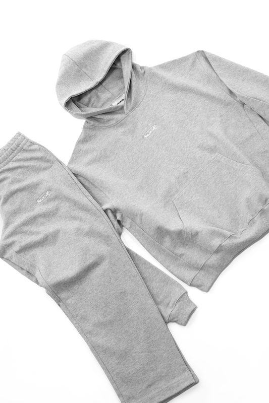 Ensemble Essential - Hoodie & Sweatpant Gris Chiné Clair