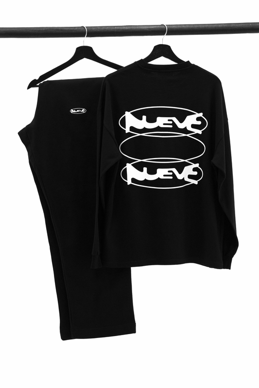 Ensemble - T-shirt Long Sleeve ECHO & Sweatpant Noir pur